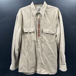 Vintage Banana Republic‎ Shirt Mens Medium Tan Safari Adventure Outfitters 90s